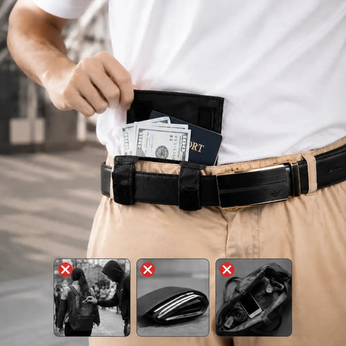 Belt-Attachable Anti-Theft Passport Pouch, Multifunctional Waist Pack for Passport, ID & Smartphone