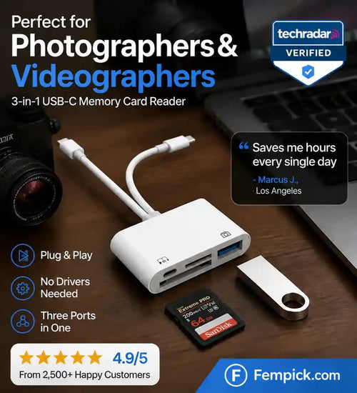3-in-1 USB-C Memory Card Reader (Upgraded Version)